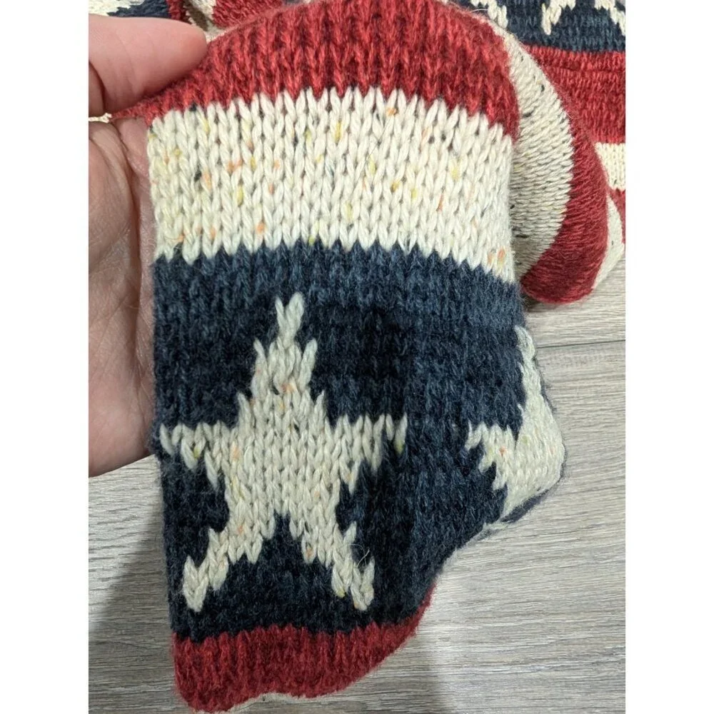 MUKLUKS American Flag Infinity Sweater Scarf Red Blue Stars Stripe Patriotic